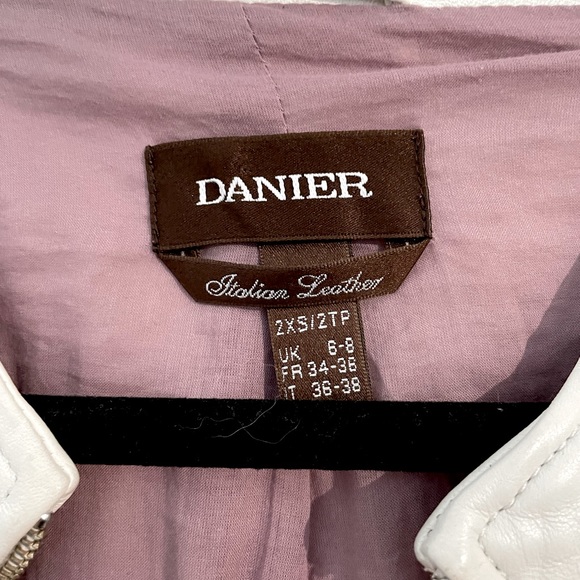 RARE DANIER White Italian Leather Jacket - Picture 4 of 4